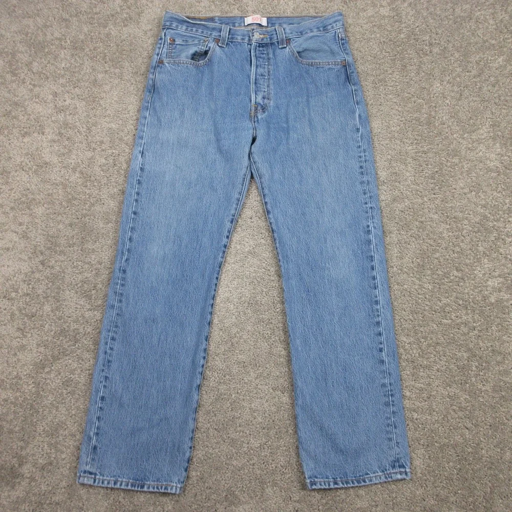 Vintage Levis Jeans Mens 32x30 Blue 501 Button Fly Original Denim Pants Y2K